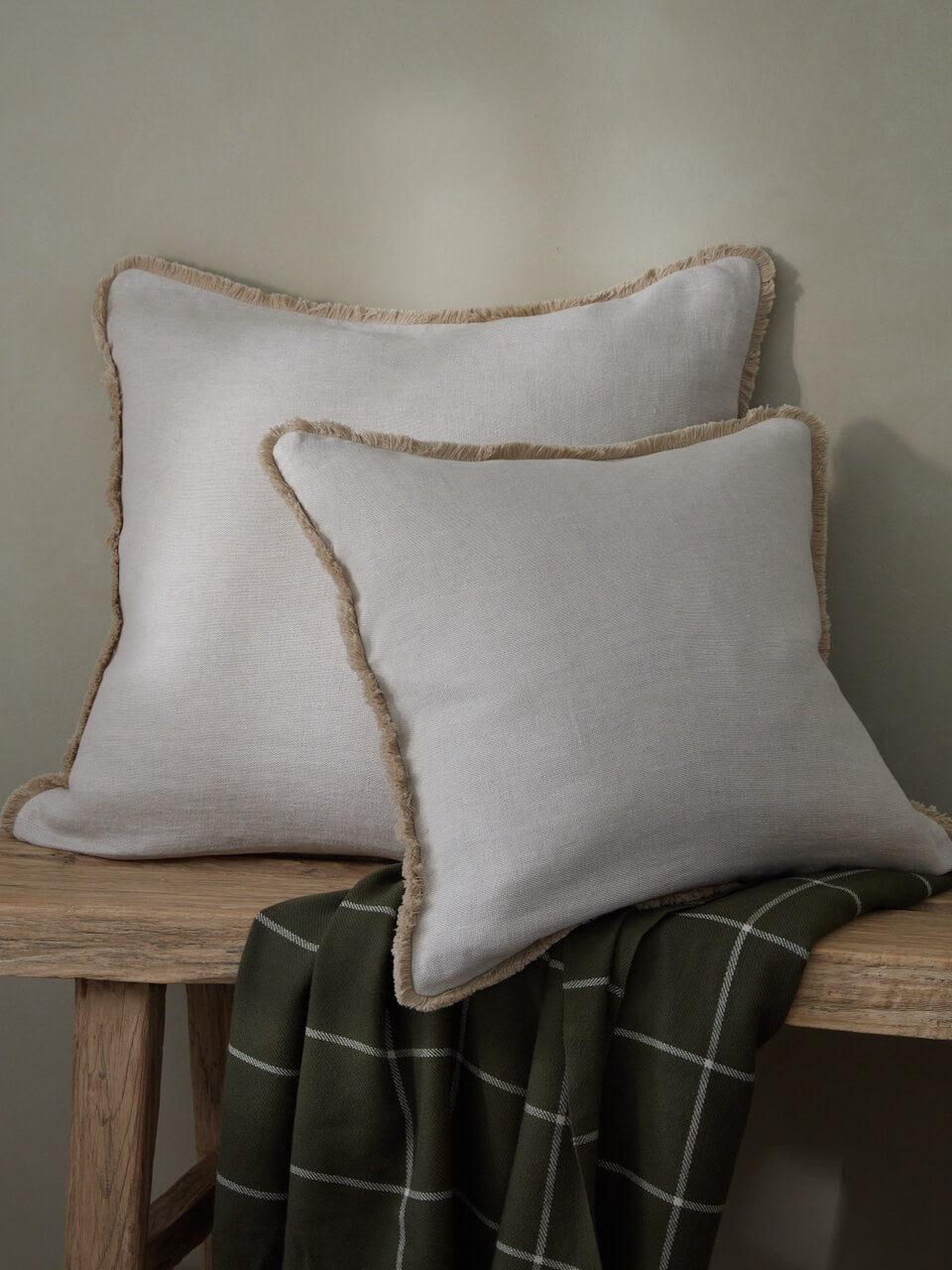 Housse de coussin à franges naturelles Marim