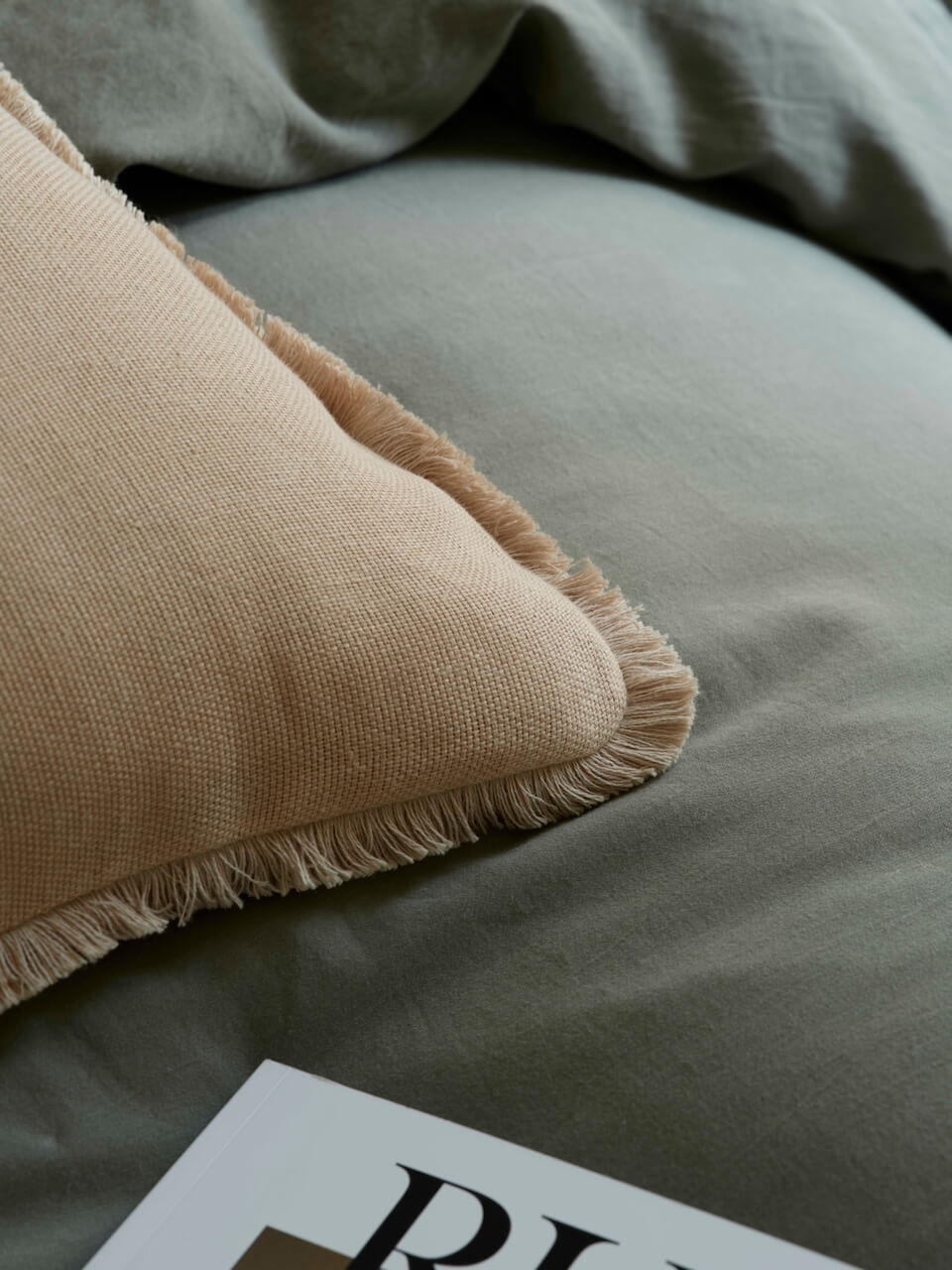 Housse de coussin à franges Marim Sand
