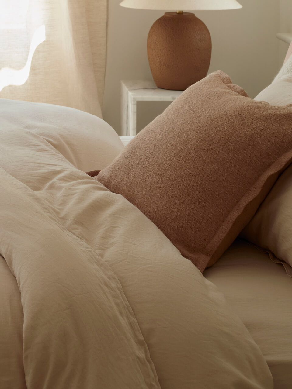 Housse de couette en coton couleur chair de Lisbonne