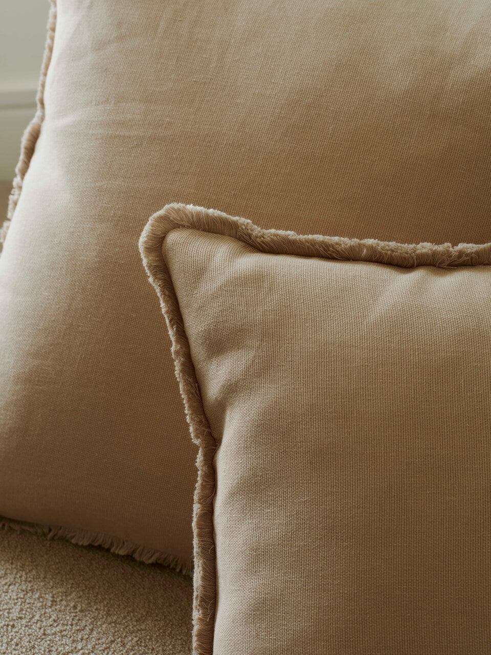 Housse de coussin à franges Marim Sand