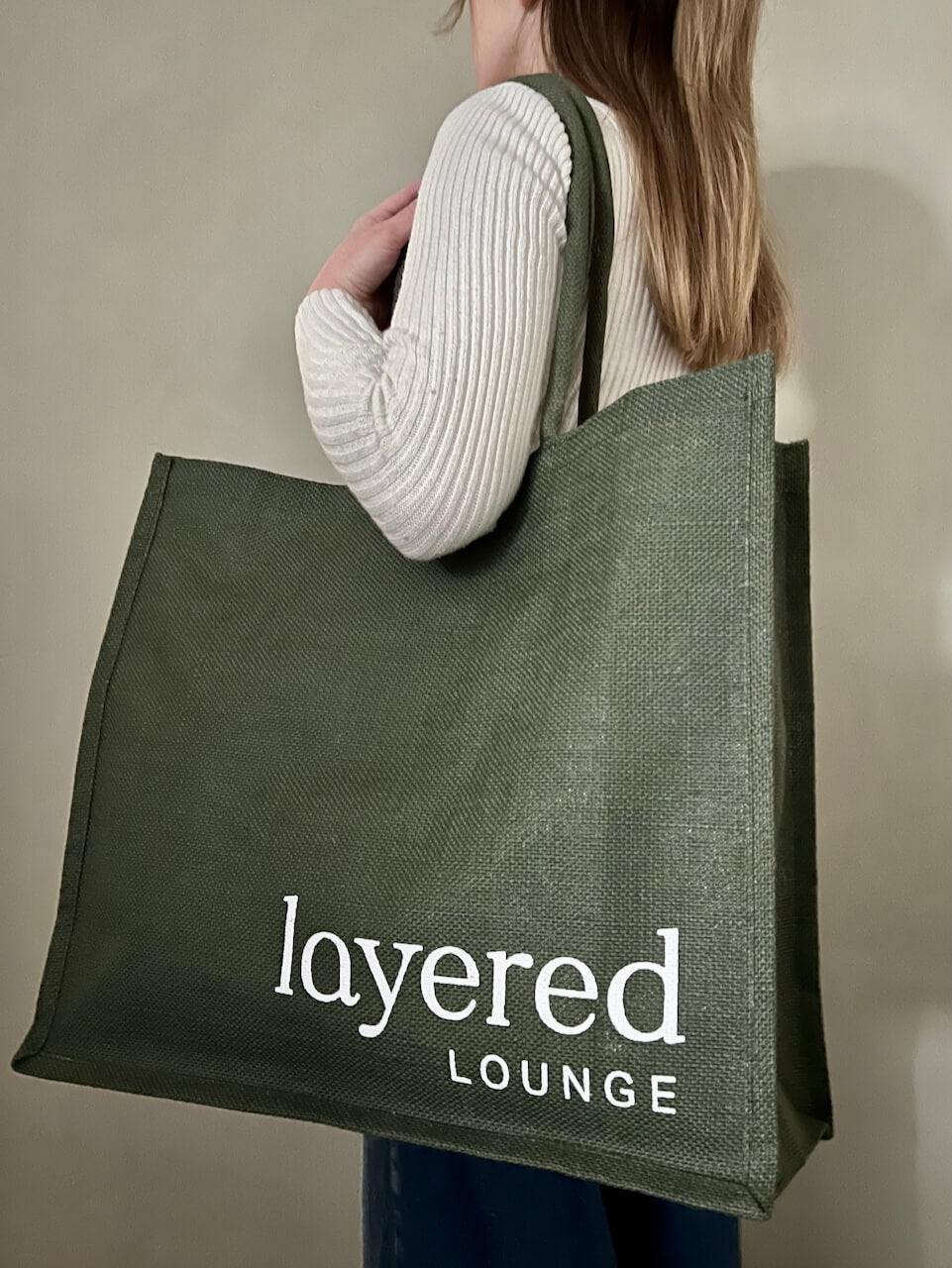 Grand sac en jute vert gratuit