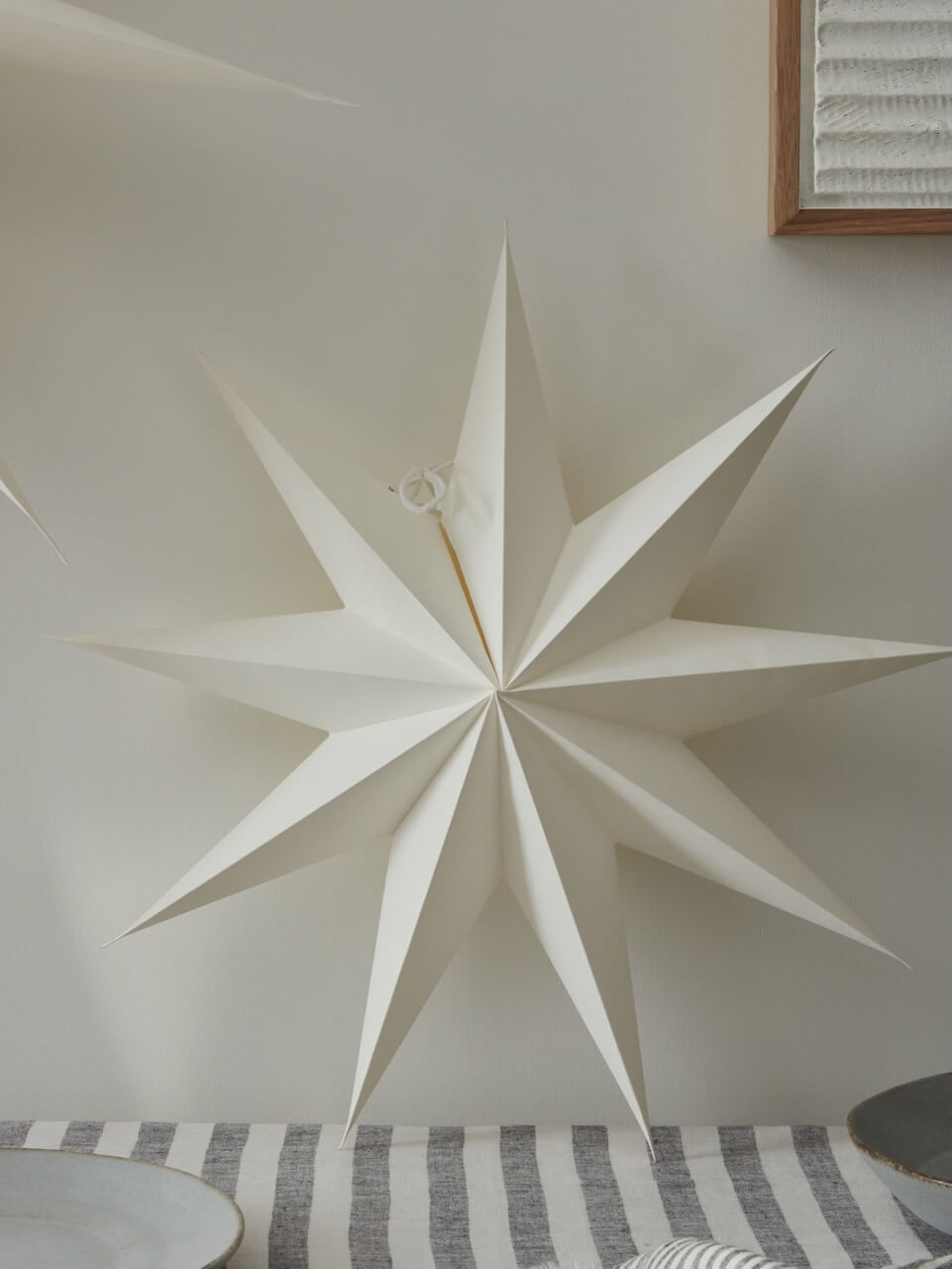 Étoile en papier blanc antique