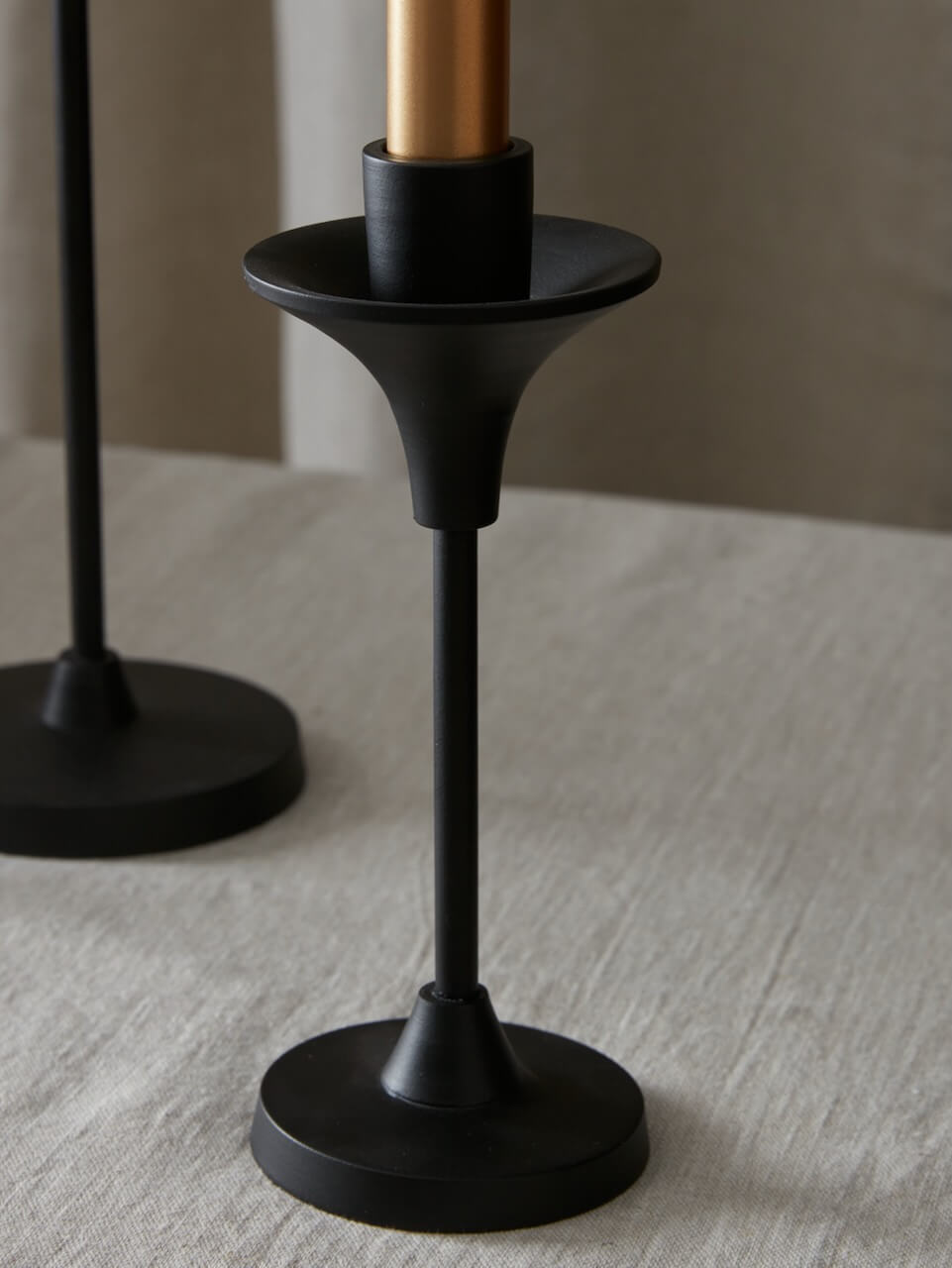 Lot de 3 bougeoirs noirs