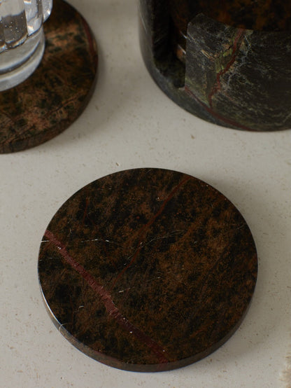 Lot de 4 sous-verres en marbre vert
