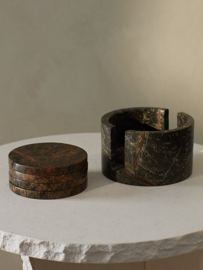 Lot de 4 sous-verres en marbre vert