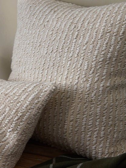 Housse de coussin texturée crème