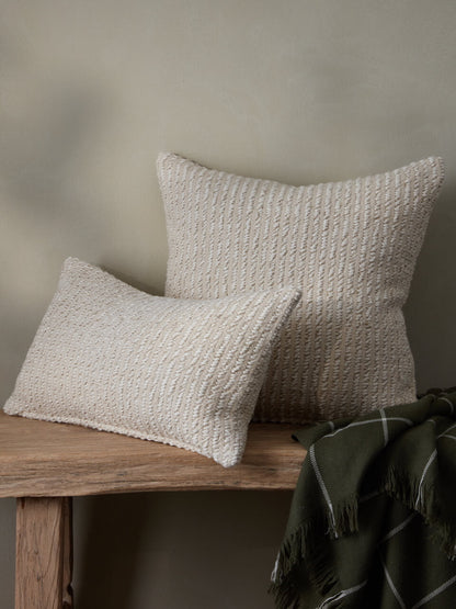 Housse de coussin texturée crème