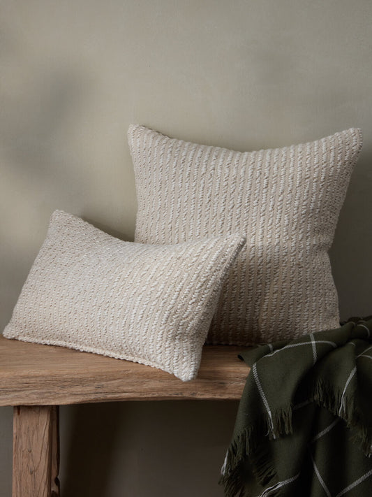 Housse de coussin texturée crème