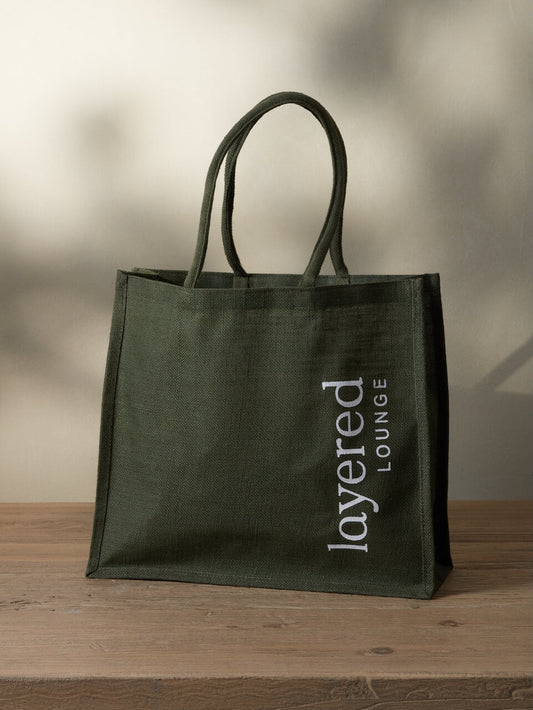 Grand sac en jute vert gratuit