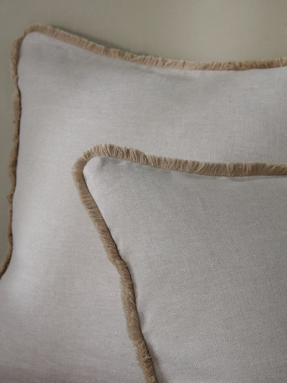 Housse de coussin à franges naturelles Marim