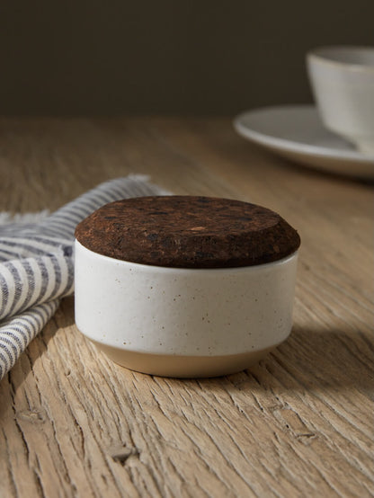 Pot à sel en céramique blanche Nova