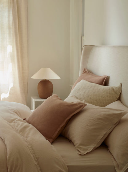 Lot de 2 taies d'oreiller en coton couleur chair Lisbon