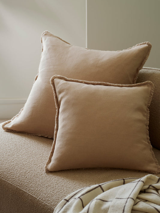 Housse de coussin à franges Marim Sand