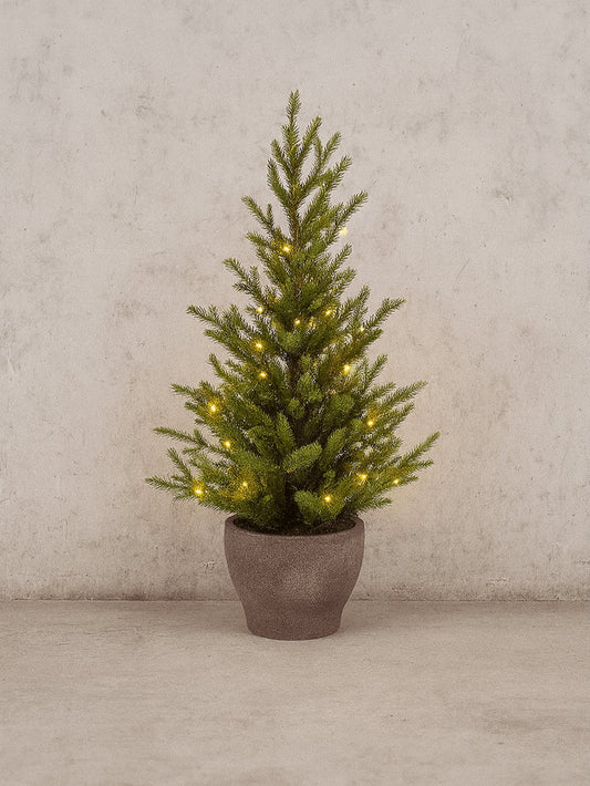 Sapin de Noël artificiel en pot de 1,20 m, Norvège, pré-éclairé, intérieur/extérieur