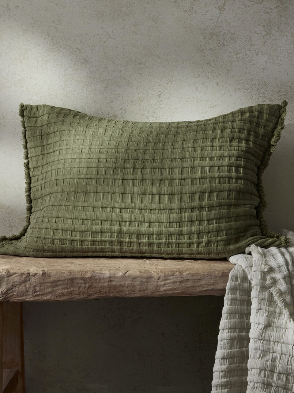 Housse de Coussin Beja en Coton Kaki