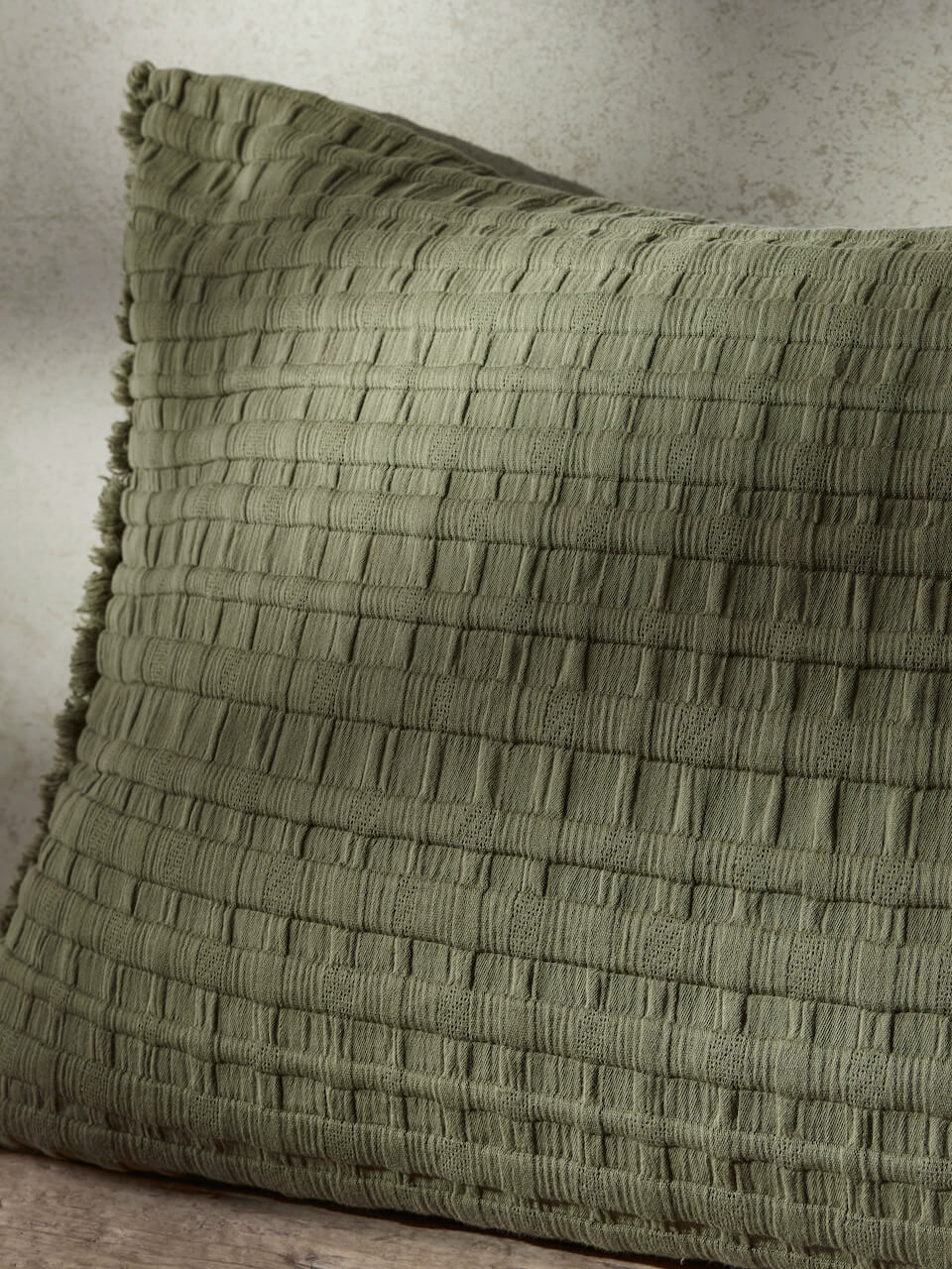 Housse de Coussin Beja en Coton Kaki