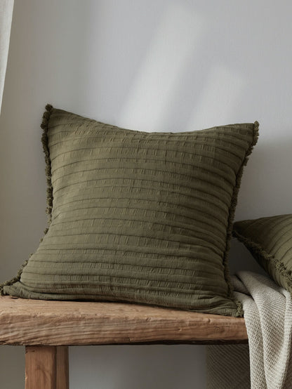 Housse de Coussin Beja en Coton Kaki
