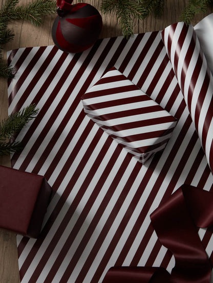 Paquet de papier cadeau 10 m - Bordeaux - Lot de 4 rouleaux