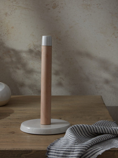 Porte-rouleau de papier essuie-tout en grès crème