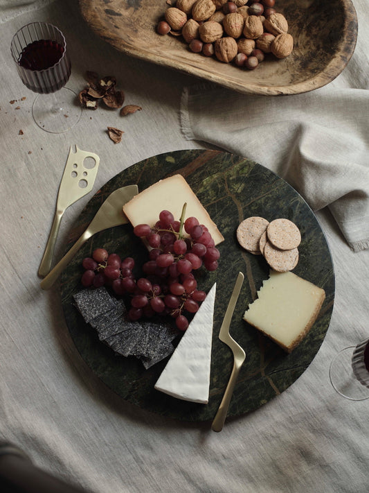 Plateau tournant en marbre vert