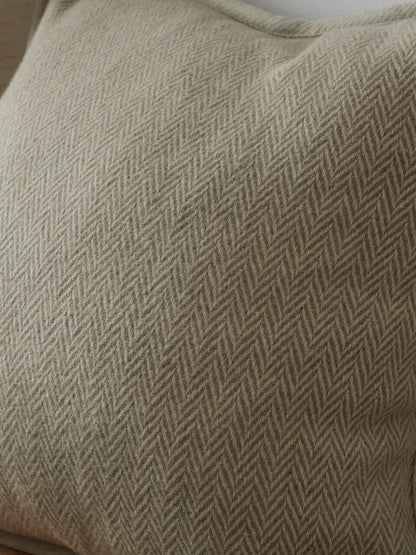 Housse de coussin en laine à chevrons crème 50 x 50 cm