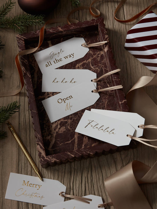 Lot de 20 étiquettes cadeaux en relief