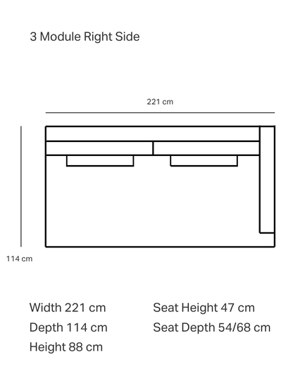 Canapé modulable en tissu Elba