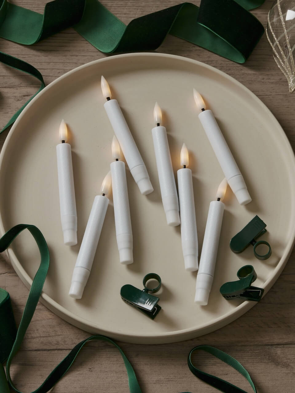 Lot de 8 bougies pour sapin de Noël