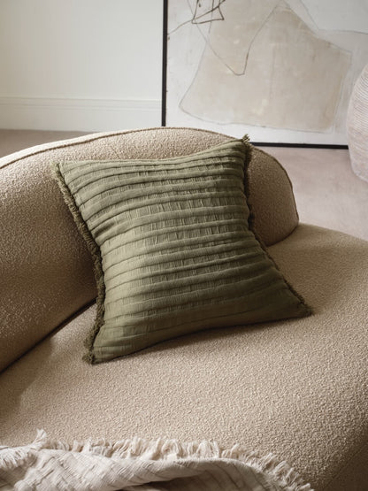 Housse de Coussin Beja en Coton Kaki