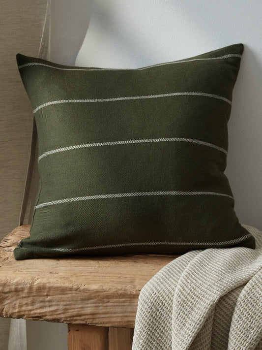 Housse de coussin en laine verte 50 x 50