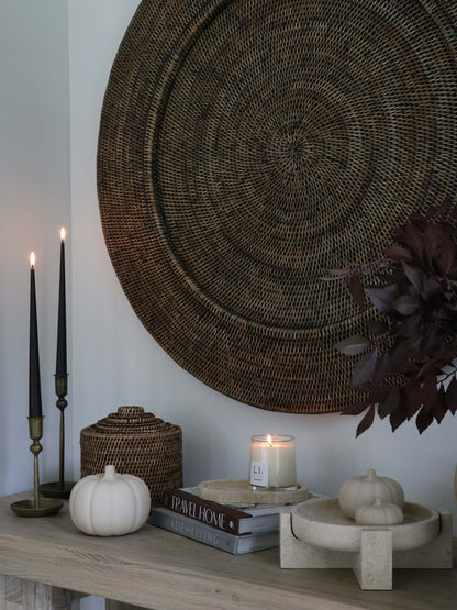 Tenture murale en rotin Ratho marron antique