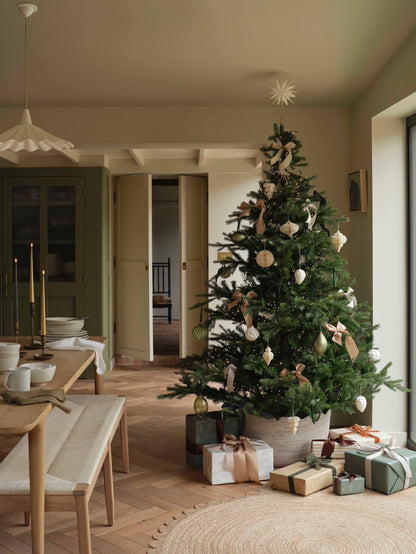 Lot de 3 boules de Noël torsadées en verre vert