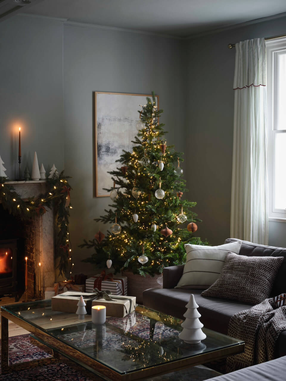 Lot de 3 boules de Noël en verre tourbillonnantes dorées