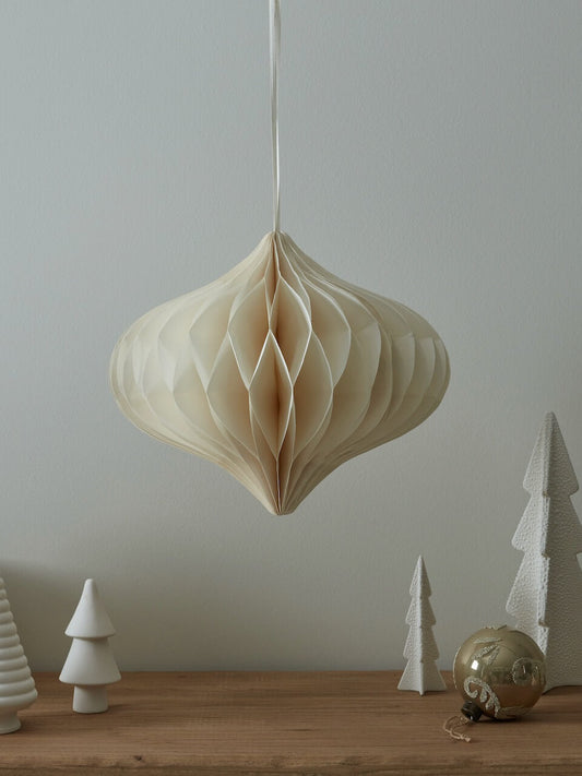 Décoration en papier d'oignon blanc extra large