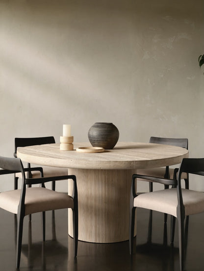 Table à manger ronde en bois recyclé Milford