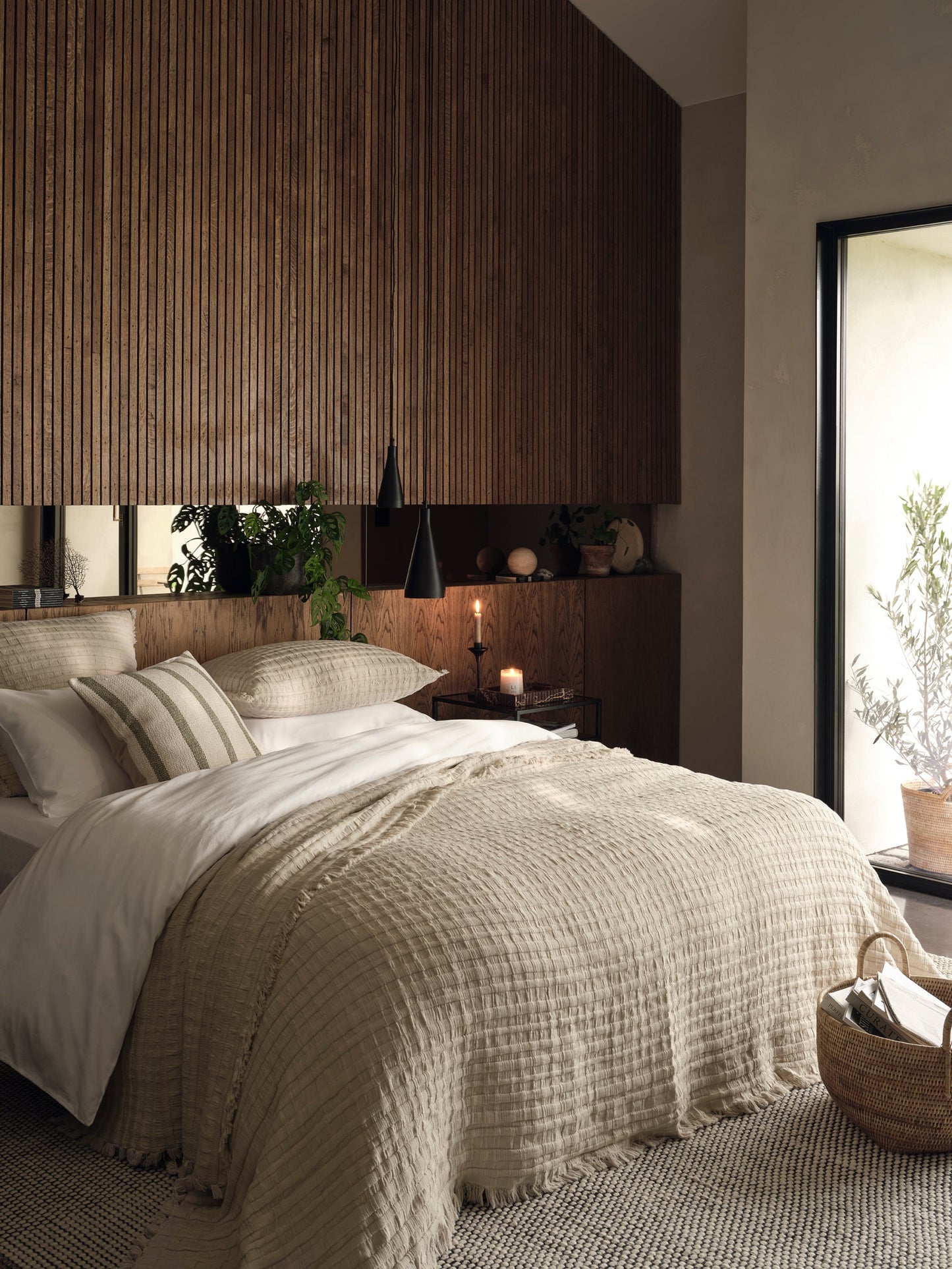 Parure de lit en coton blanc Porto