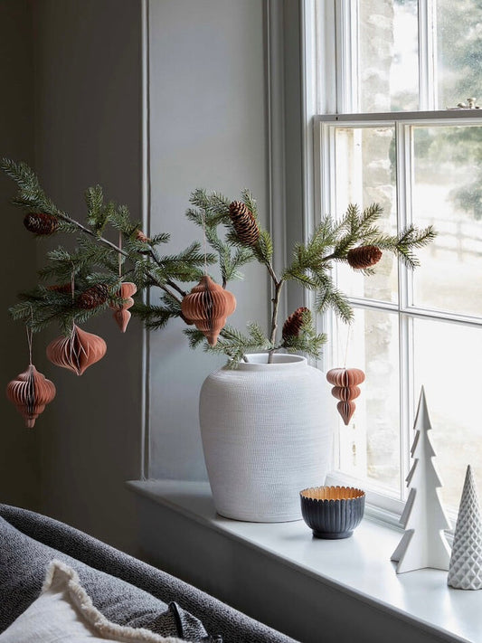 Lot de 3 branches de sapin artificielles avec cônes