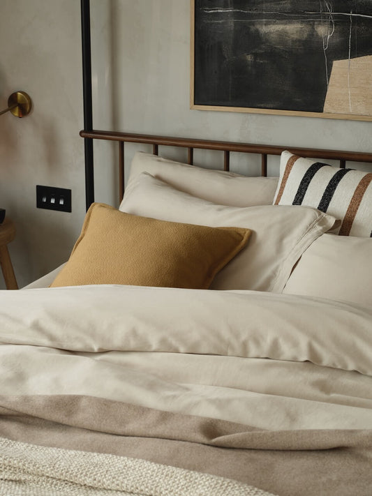 Housse de couette en coton Porto Putty
