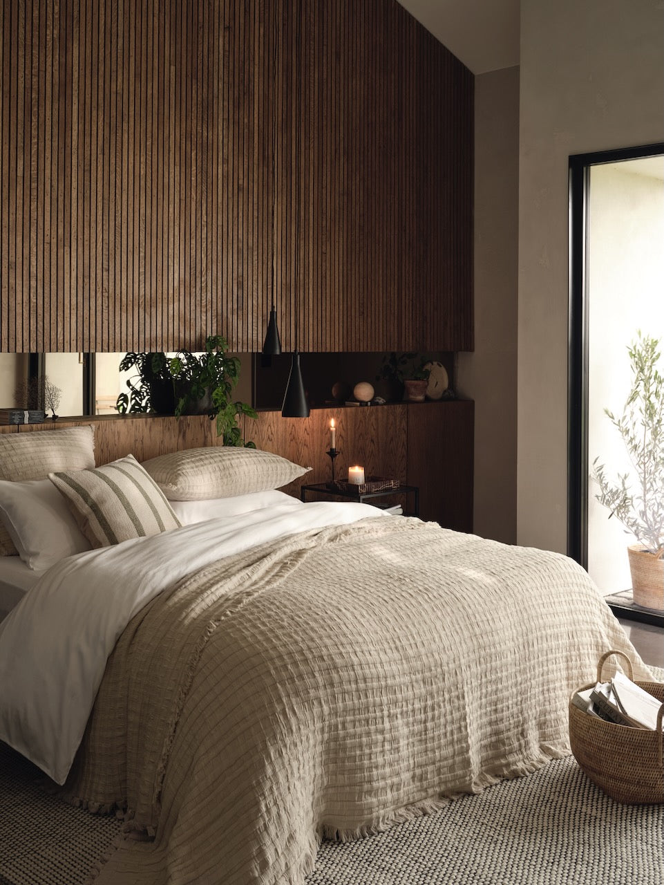 Housse de coussin en coton Beja mastic