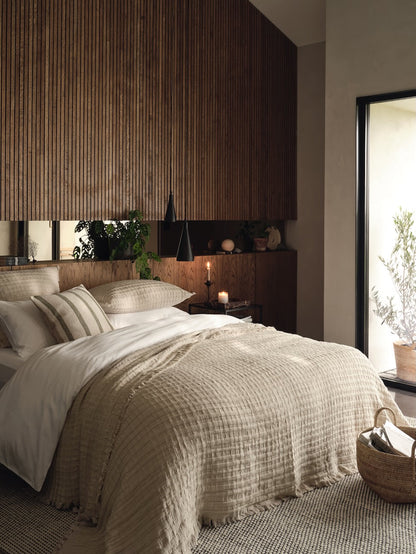 Housse de coussin en coton Beja mastic