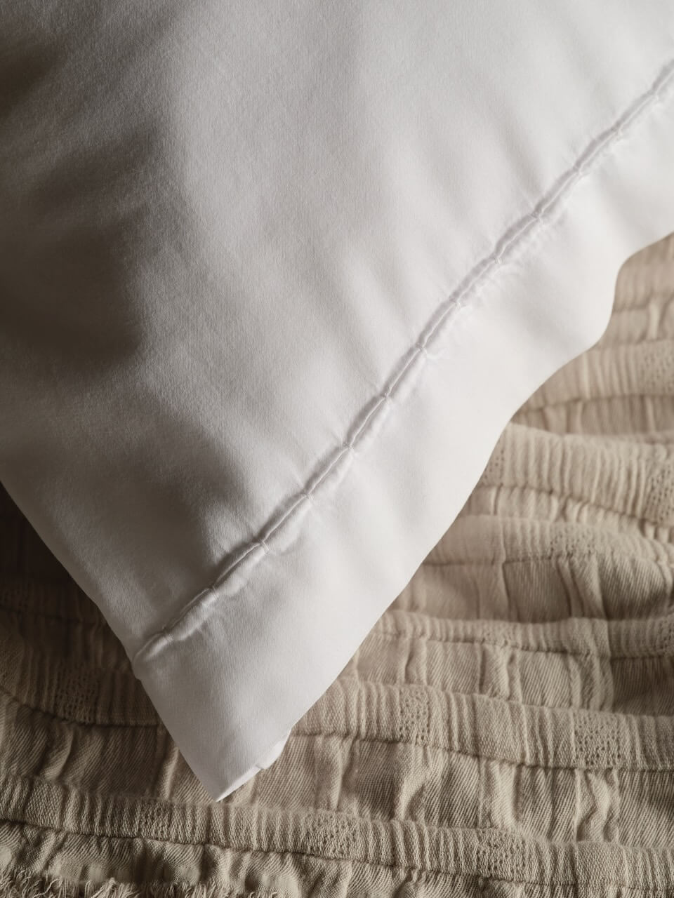 Ensemble de 2 taies d'oreiller en coton blanc Porto