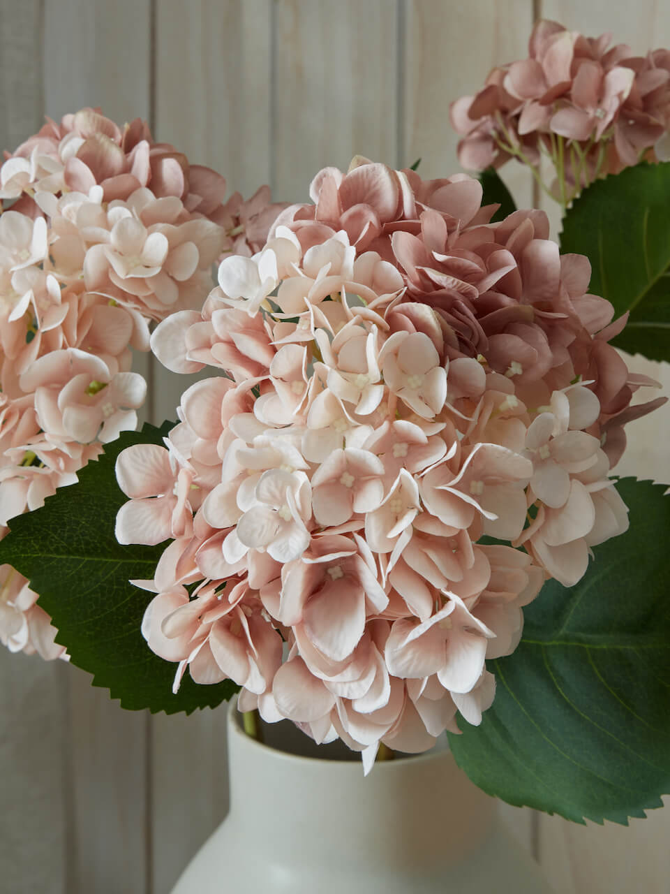 Hortensia rose vintage artificiel