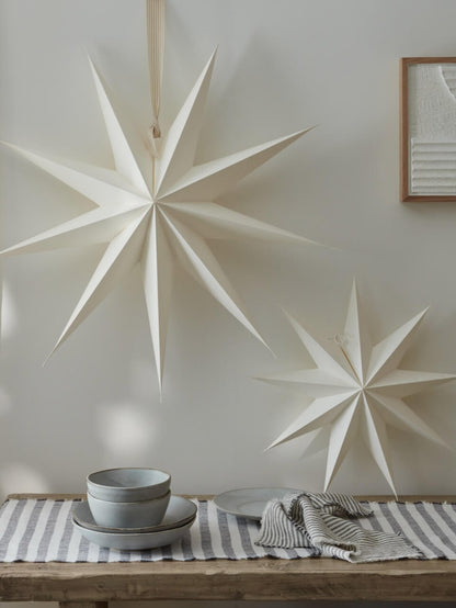 Étoile en papier blanc antique
