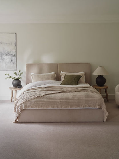 Housse de coussin en coton Beja mastic