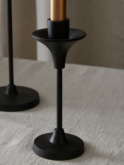 Lot de 3 bougeoirs noirs