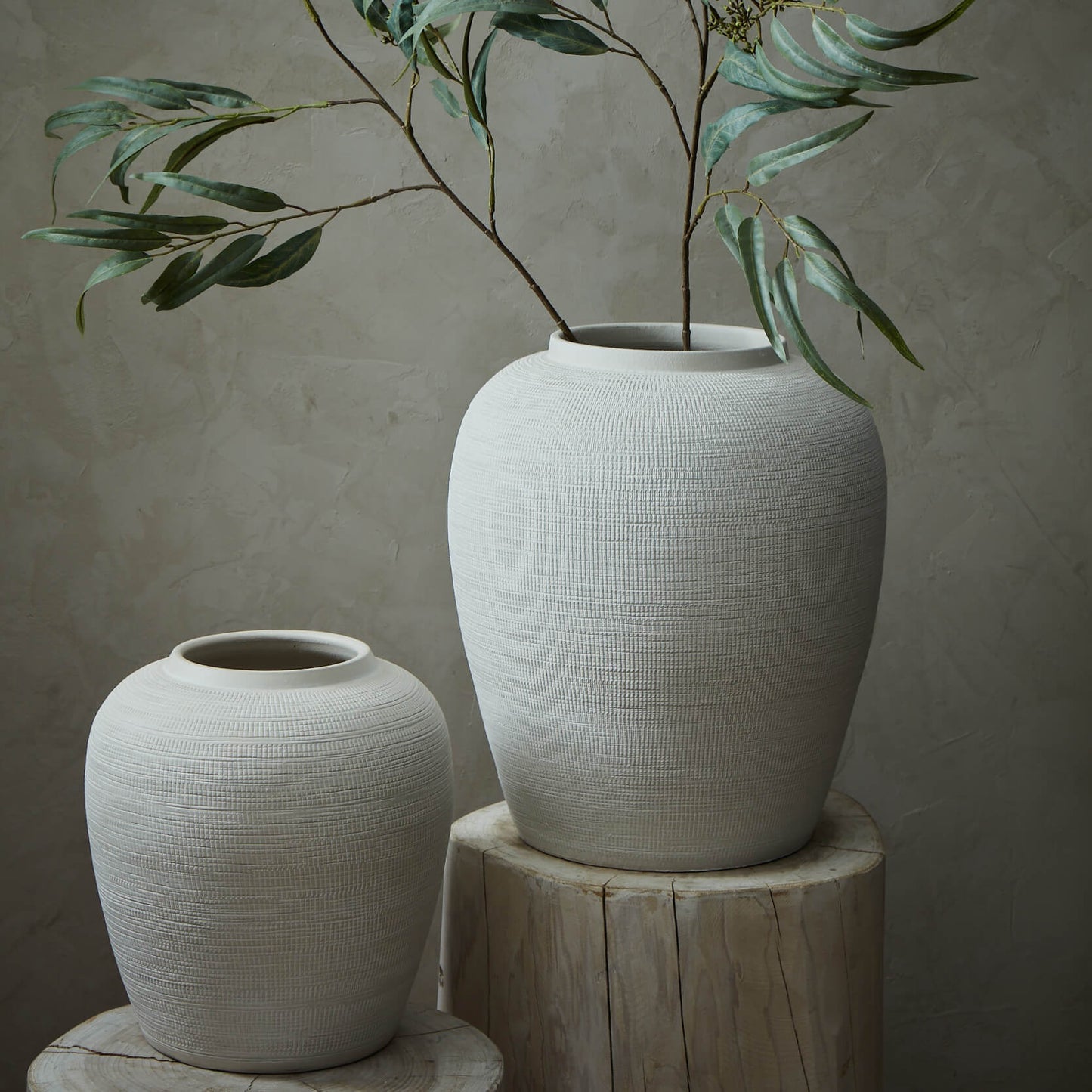 Grand vase texturé crème Elvas
