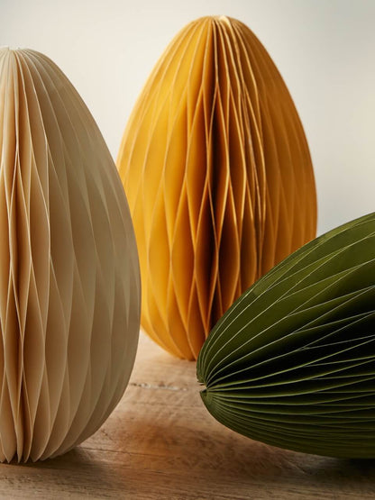 Lot de 3 grandes décorations d'œufs en papier