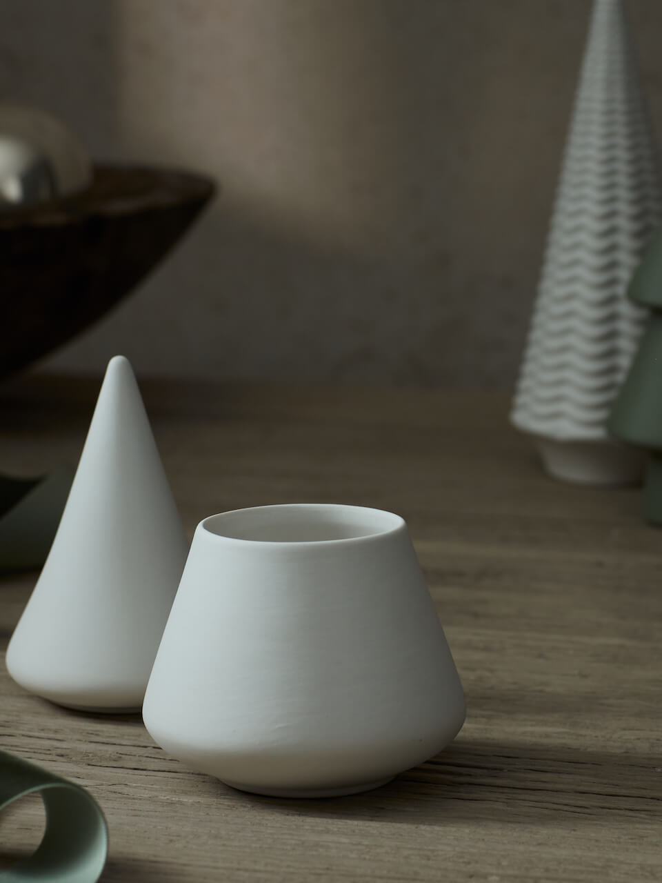Petit pot d'arbre en céramique blanche