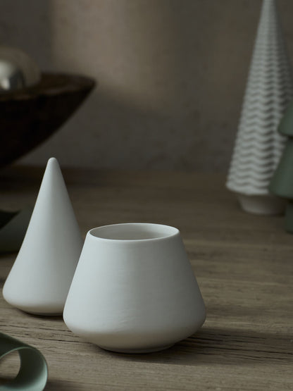 Petit pot d'arbre en céramique blanche