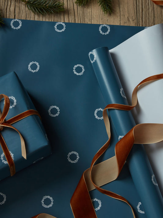 Papier cadeau couronne bleue - 5 m